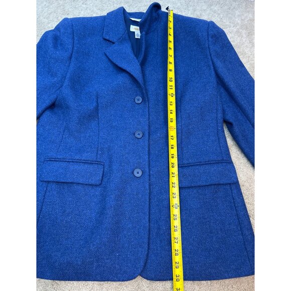 Talbots Women's Size 16 Blazer Jacket 100% Wool Blue Professional Career - Picture 7 of 14
